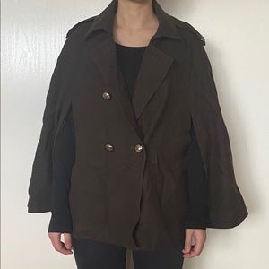 Mysheros Olive Wool Jacket Poncho